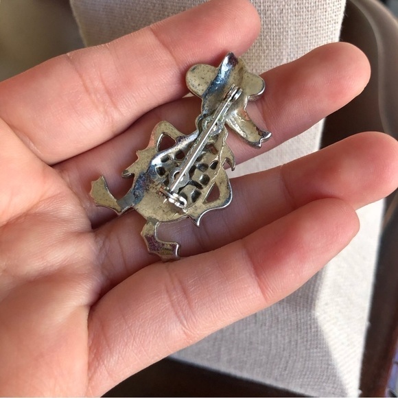 Vintage Rhinestone Cowboy Western Duck Pin Brooch - Picture 2 of 5